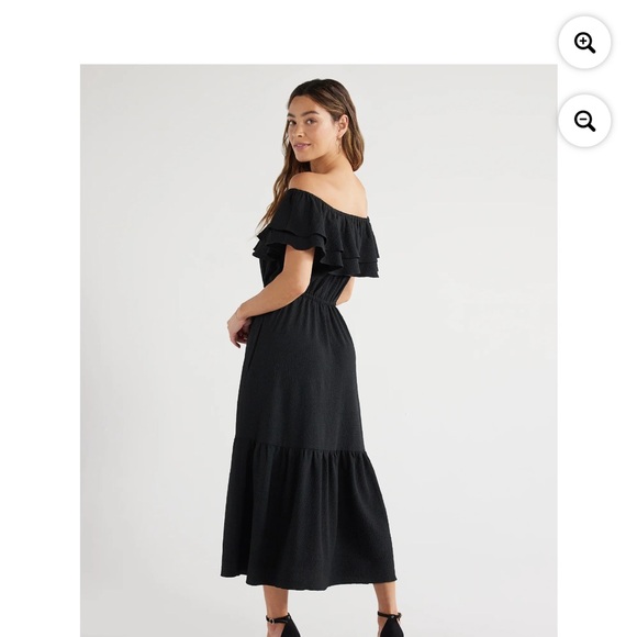 Sofia by Sofia Vergara Black Ruffle Midi Dress - Picture 3 of 6